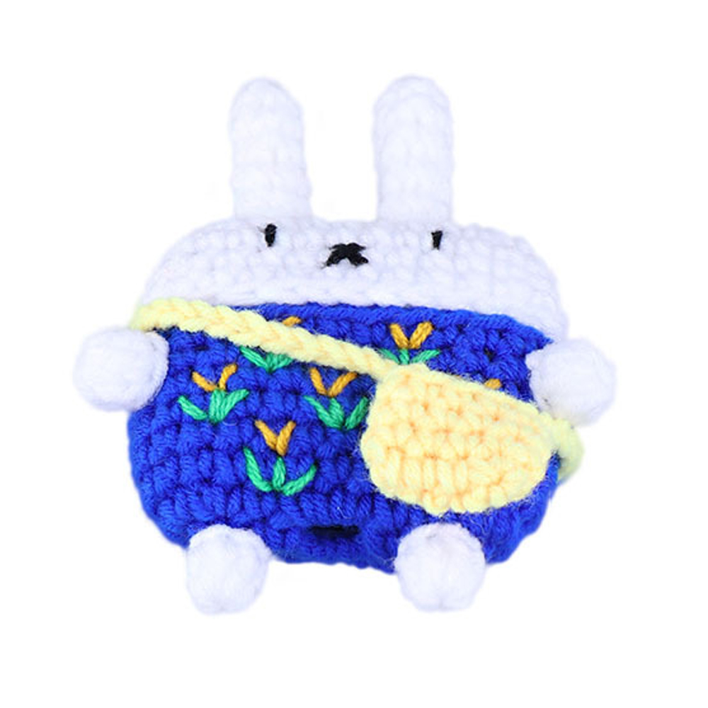Airpod Pro Cute Design Cartoon Handcraft Wool Fabric COVER Skin (Bunny Navy Blue)